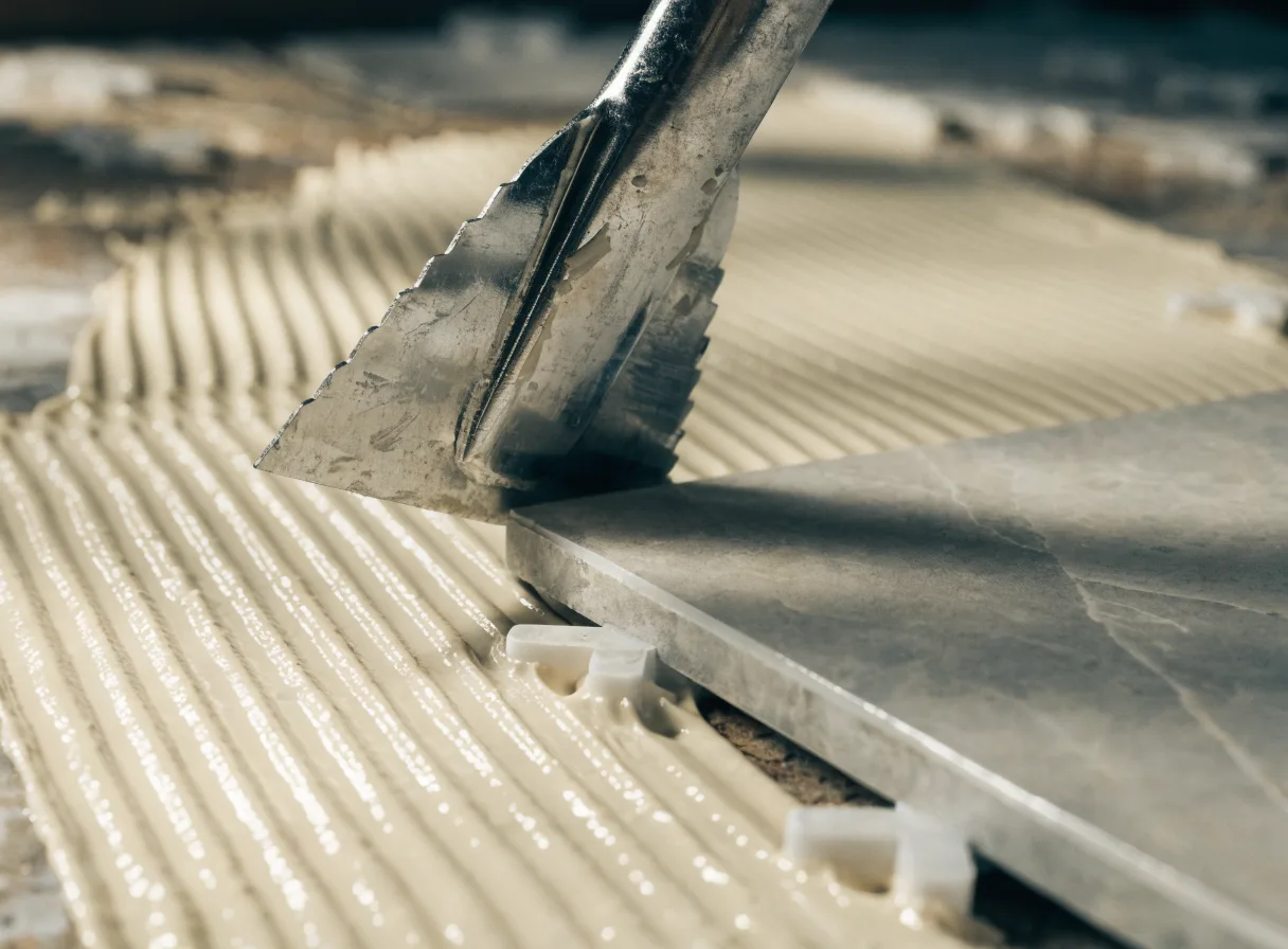 Fliesenarbeiten – Makroaufnahme vom Handwerk